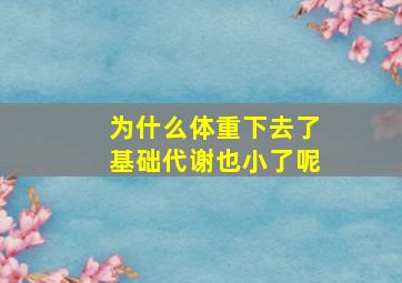 为什么体重下去了基础代谢也小了呢