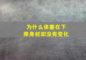 为什么体重在下降身材却没有变化