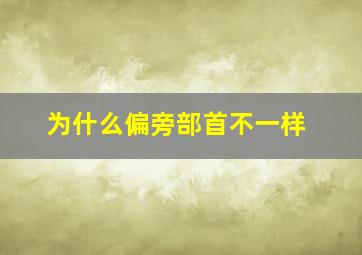 为什么偏旁部首不一样