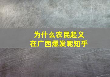 为什么农民起义在广西爆发呢知乎