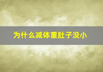 为什么减体重肚子没小