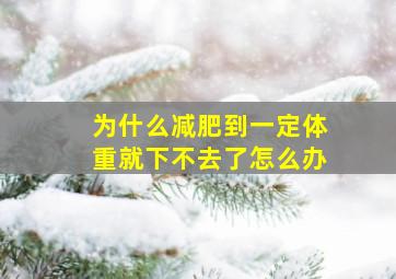 为什么减肥到一定体重就下不去了怎么办