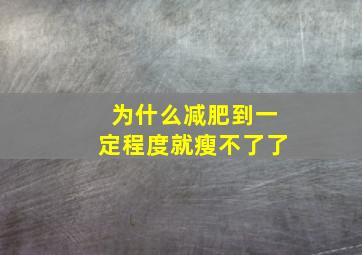 为什么减肥到一定程度就瘦不了了