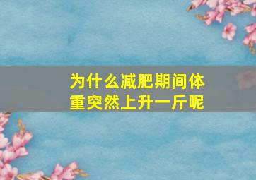 为什么减肥期间体重突然上升一斤呢