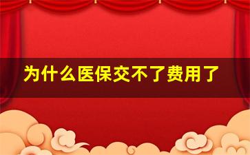 为什么医保交不了费用了