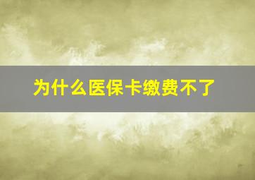 为什么医保卡缴费不了