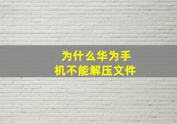 为什么华为手机不能解压文件