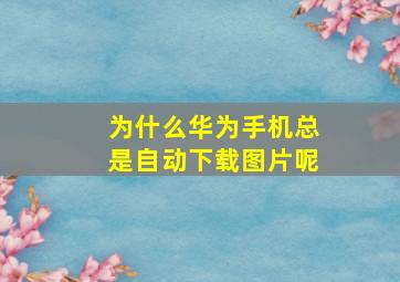 为什么华为手机总是自动下载图片呢