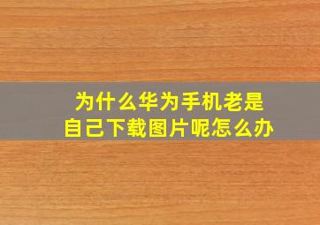 为什么华为手机老是自己下载图片呢怎么办