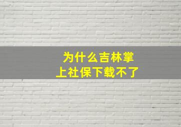 为什么吉林掌上社保下载不了