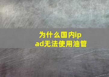 为什么国内ipad无法使用油管