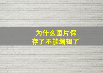 为什么图片保存了不能编辑了