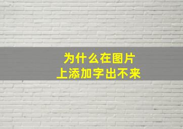 为什么在图片上添加字出不来