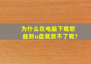 为什么在电脑下载歌曲到u盘就放不了呢?