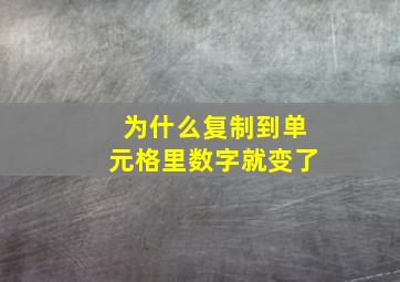 为什么复制到单元格里数字就变了