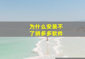 为什么安装不了拼多多软件