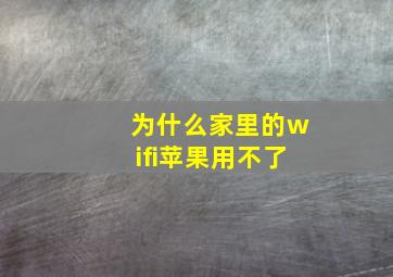 为什么家里的wifi苹果用不了