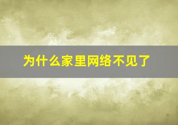 为什么家里网络不见了