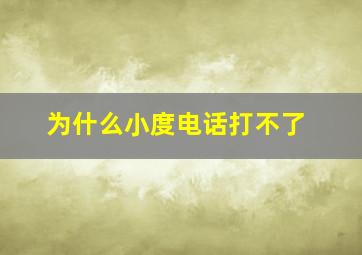 为什么小度电话打不了