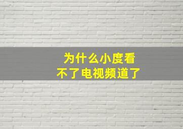 为什么小度看不了电视频道了