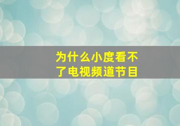 为什么小度看不了电视频道节目