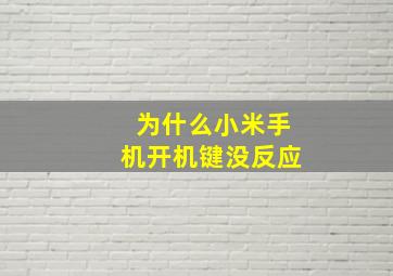 为什么小米手机开机键没反应