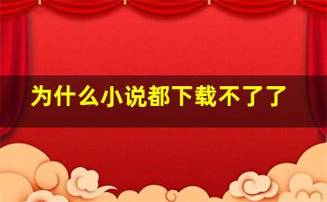 为什么小说都下载不了了