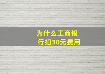 为什么工商银行扣30元费用