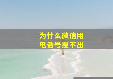 为什么微信用电话号搜不出