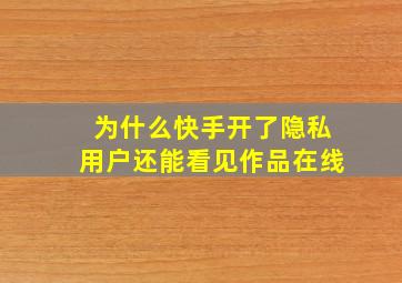 为什么快手开了隐私用户还能看见作品在线