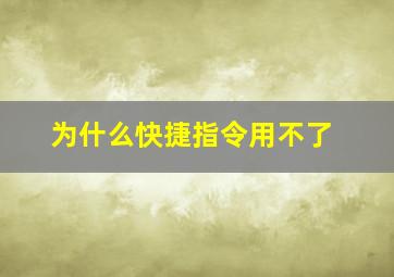 为什么快捷指令用不了