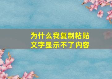 为什么我复制粘贴文字显示不了内容