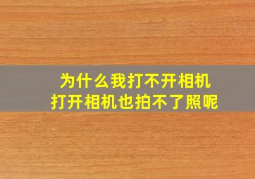 为什么我打不开相机打开相机也拍不了照呢