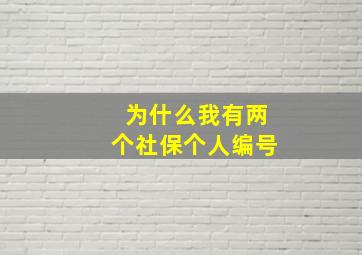 为什么我有两个社保个人编号