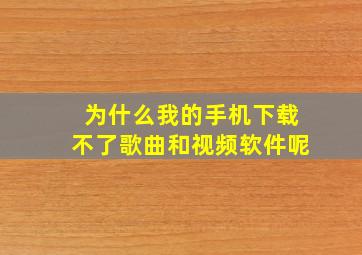 为什么我的手机下载不了歌曲和视频软件呢