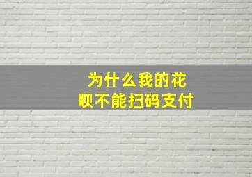 为什么我的花呗不能扫码支付