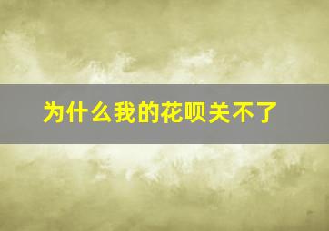 为什么我的花呗关不了