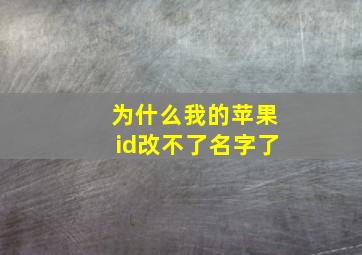 为什么我的苹果id改不了名字了