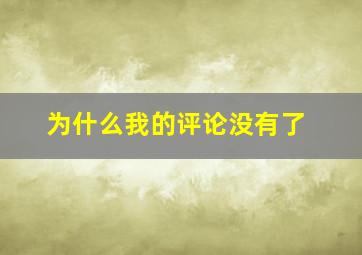 为什么我的评论没有了