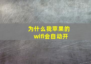 为什么我苹果的wifi会自动开