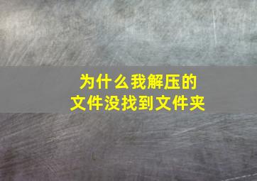 为什么我解压的文件没找到文件夹