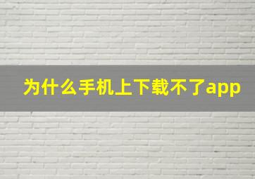 为什么手机上下载不了app