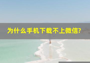 为什么手机下载不上微信?