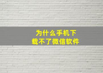 为什么手机下载不了微信软件