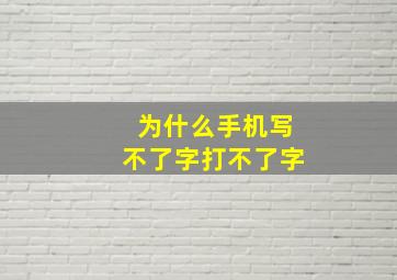 为什么手机写不了字打不了字