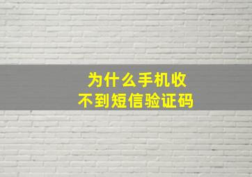 为什么手机收不到短信验证码