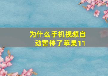 为什么手机视频自动暂停了苹果11