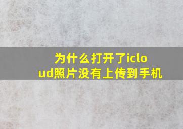 为什么打开了icloud照片没有上传到手机