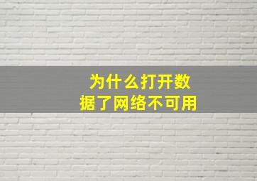 为什么打开数据了网络不可用