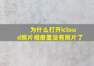 为什么打开icloud照片相册里没有照片了